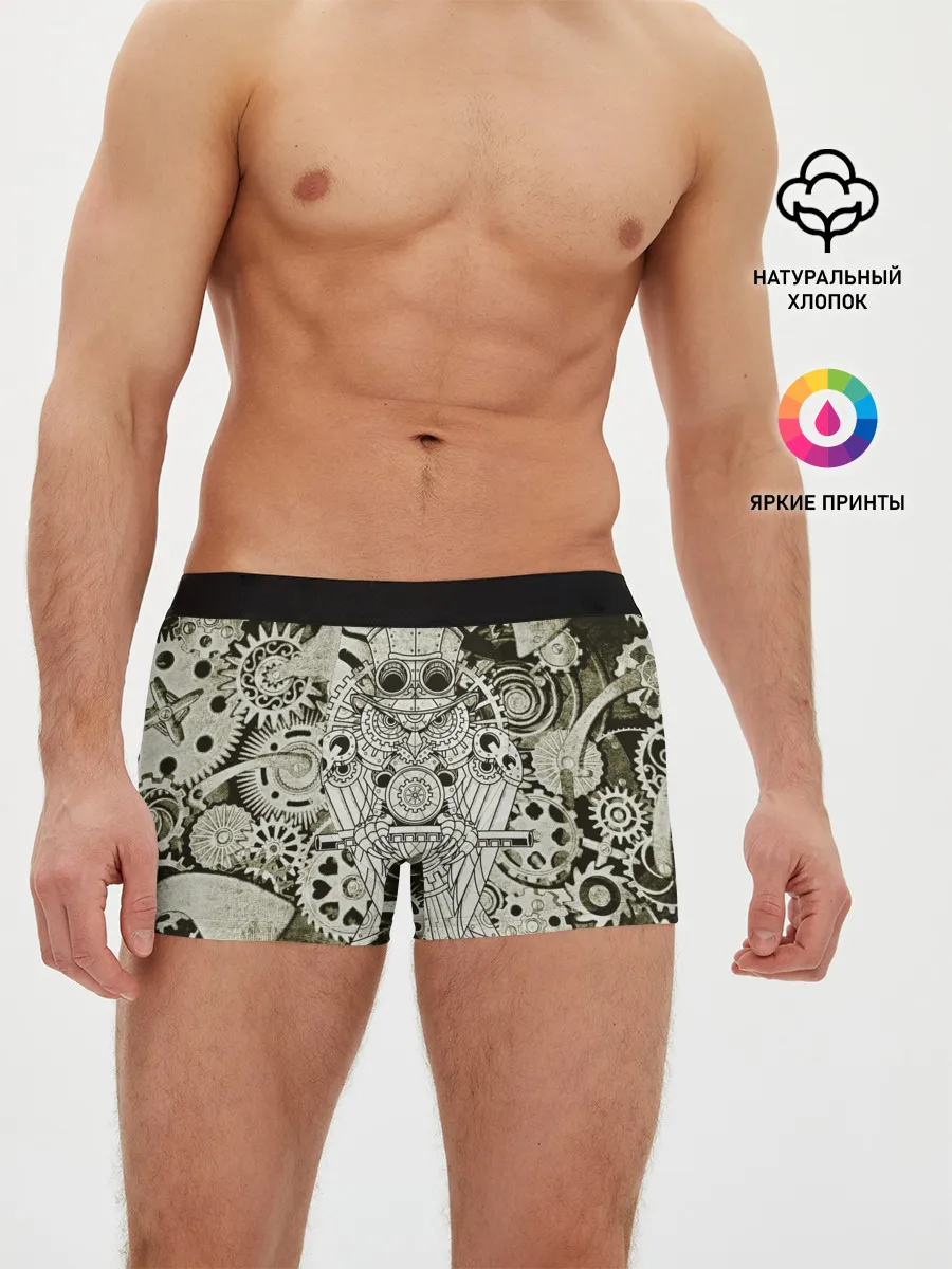 Мужские трусы боксеры / Стимпанк Сова