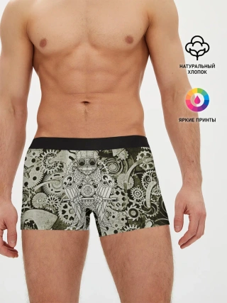Мужские трусы боксеры / Стимпанк Сова