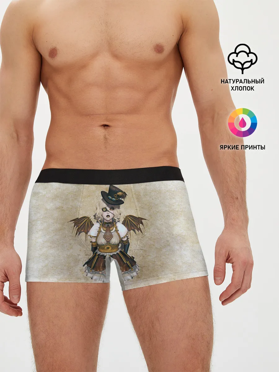 Мужские трусы боксеры / Стимпанк Девушка