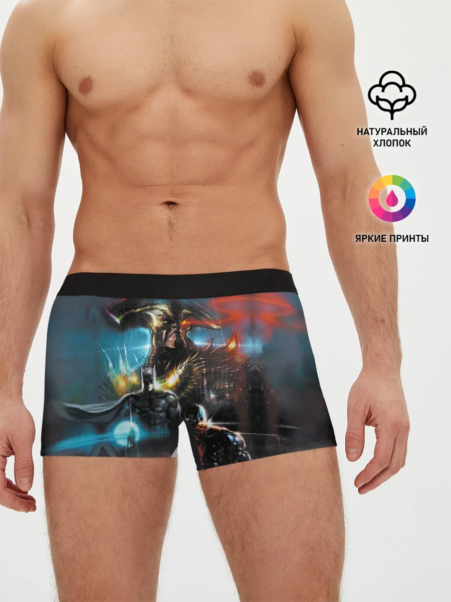 Мужские трусы боксеры / Batman, Cyborg VS Steppenwolf