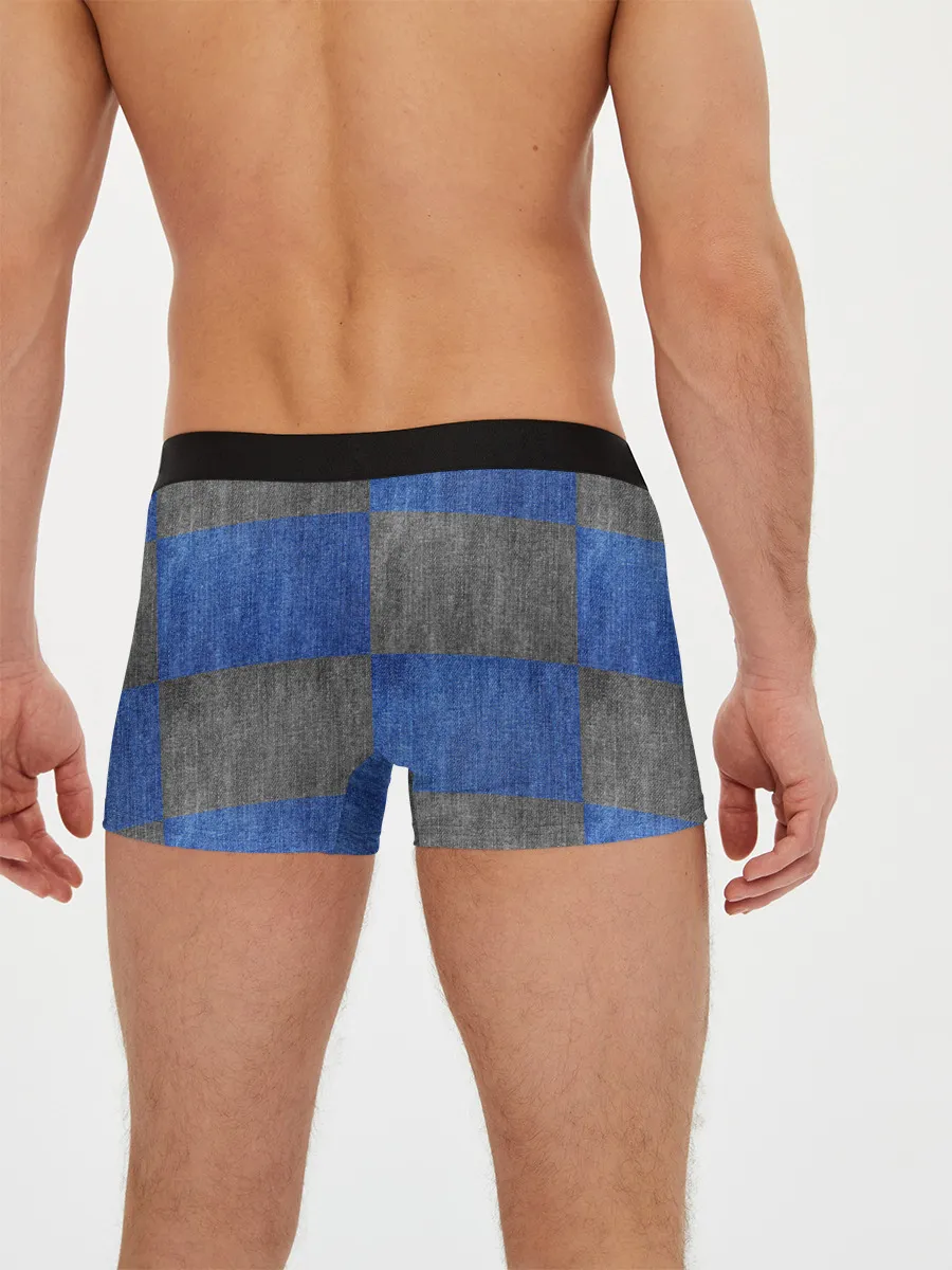 Мужские трусы боксеры / Denim Patchwork