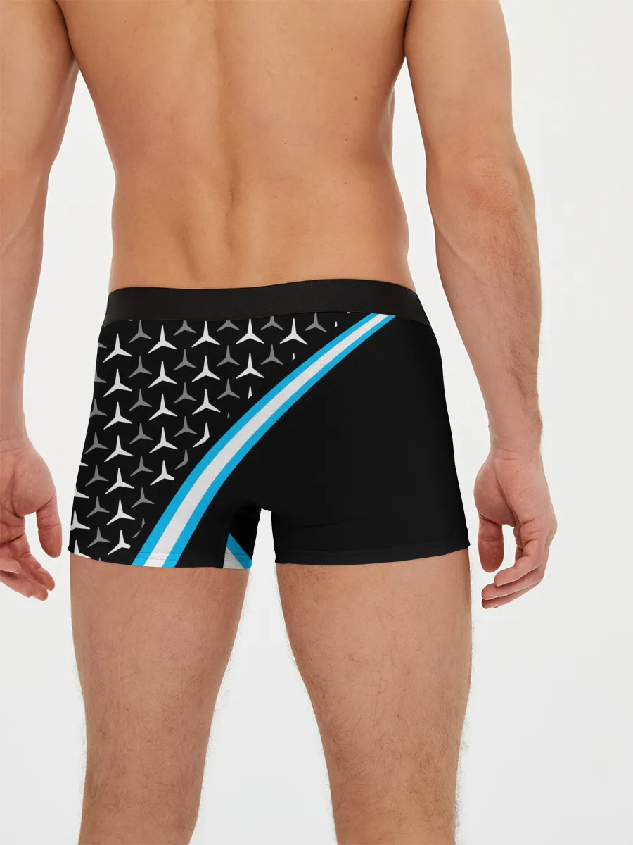 Мужские трусы боксеры / MERCEDES / УЗОР / ЛИНИЯ АКВА