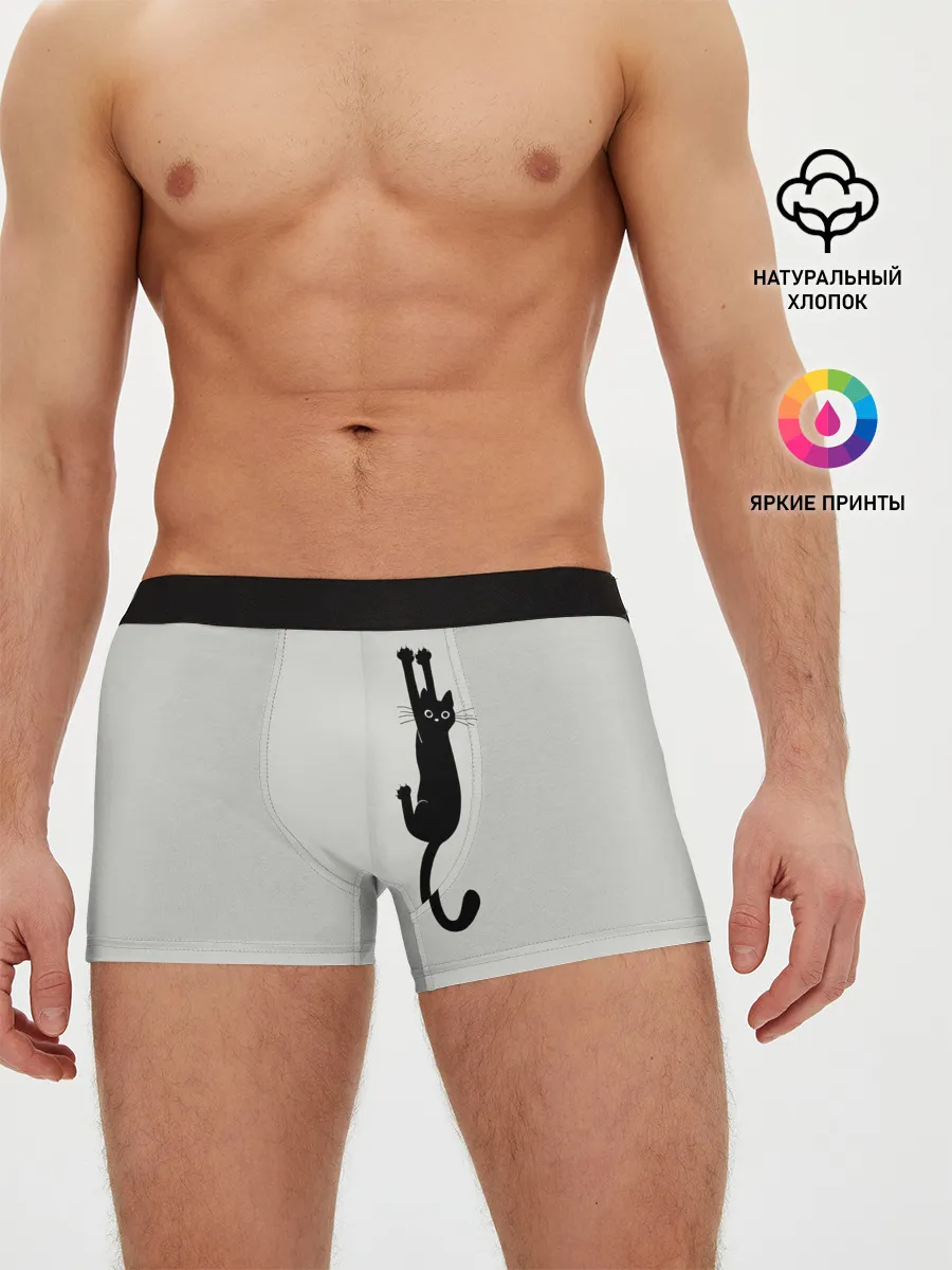 Мужские трусы боксеры / Испуганный кот