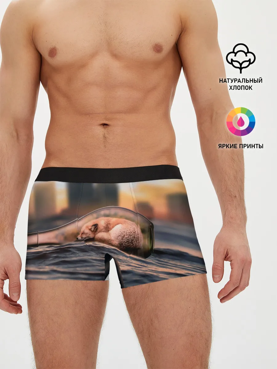 Мужские трусы боксеры / Лисенок в бутылке