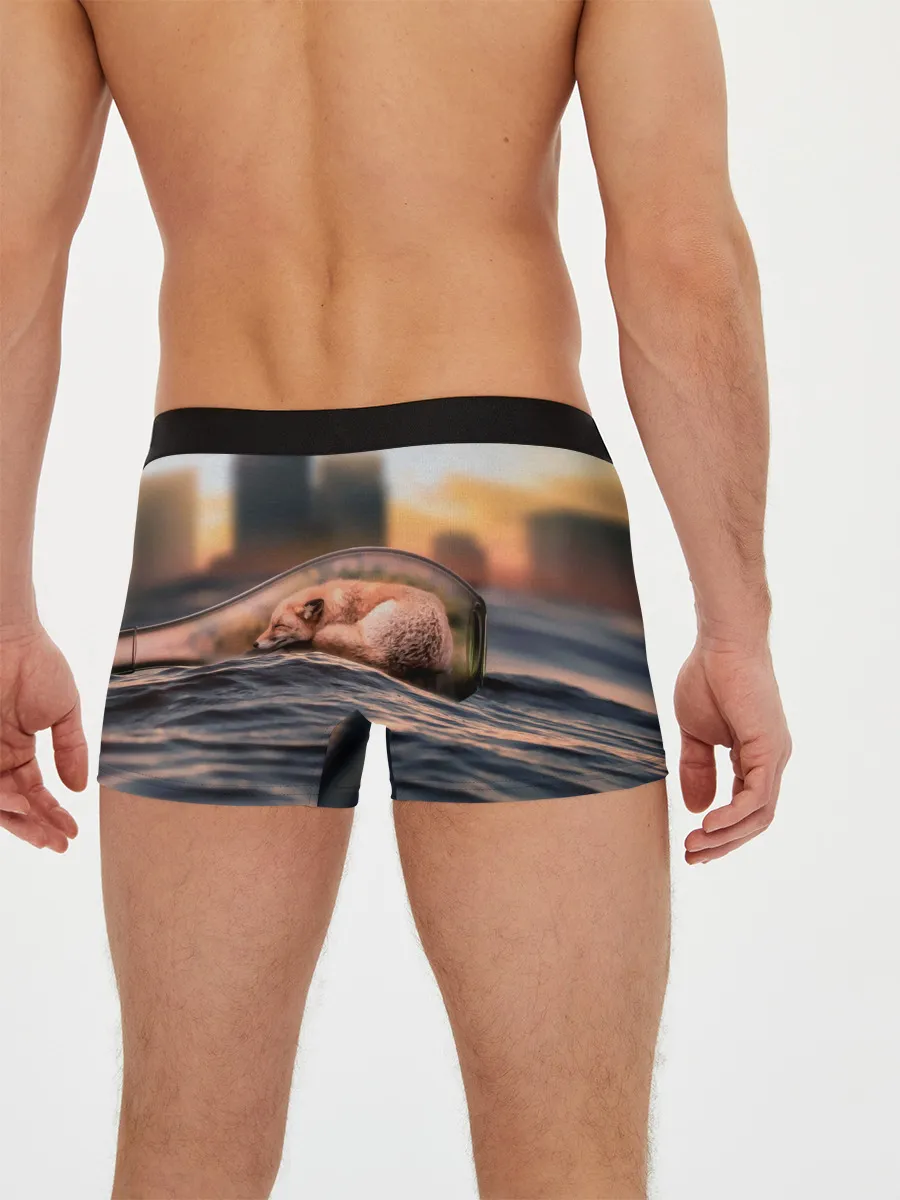 Мужские трусы боксеры / Лисенок в бутылке