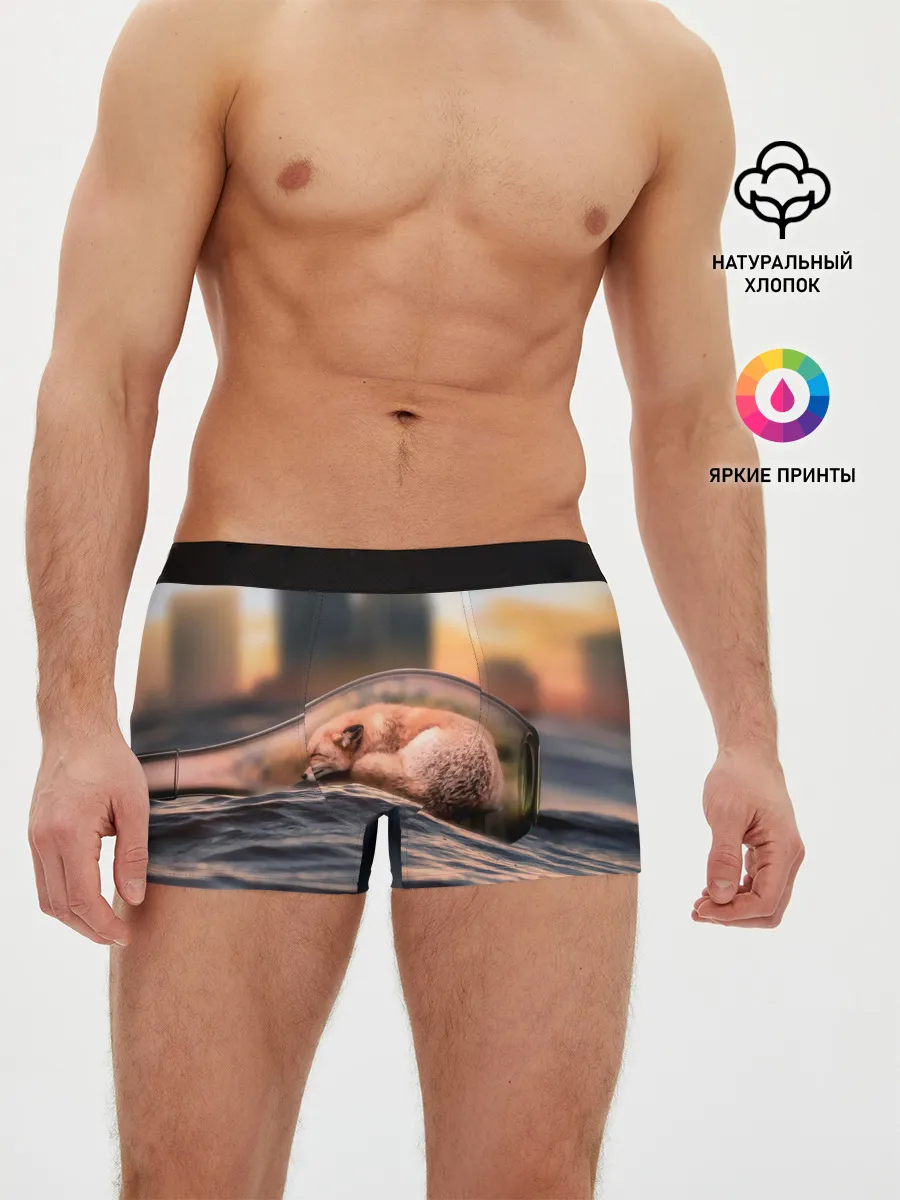 Мужские трусы боксеры / Лисенок в бутылке