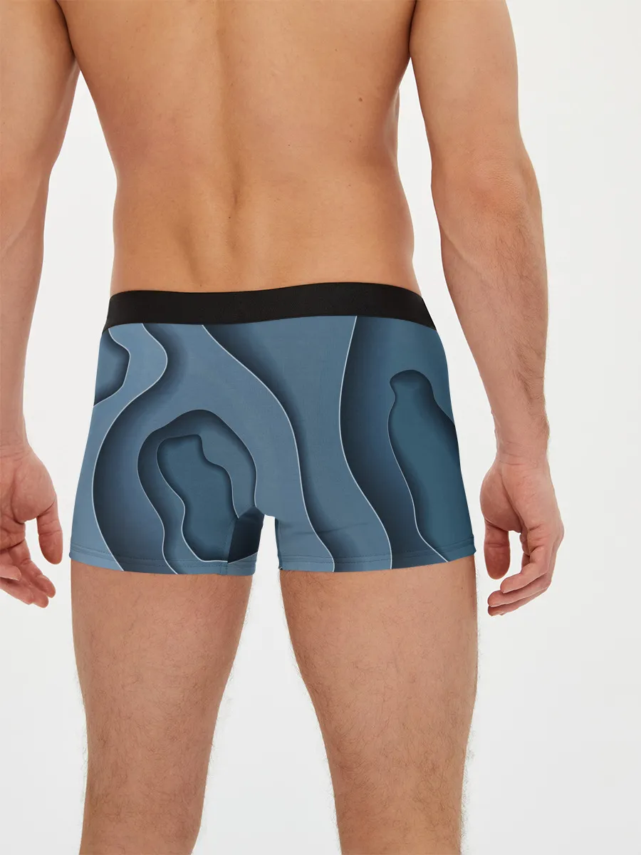 Мужские трусы боксеры / Абстракция бумажные волны