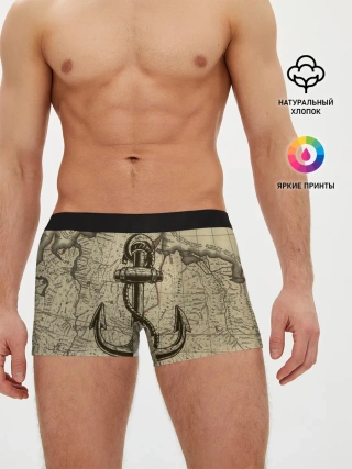 Мужские трусы боксеры / Морская Карта