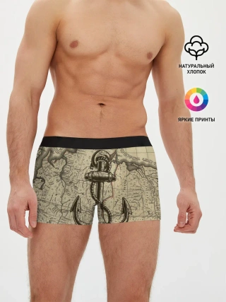 Мужские трусы боксеры / Морская Карта