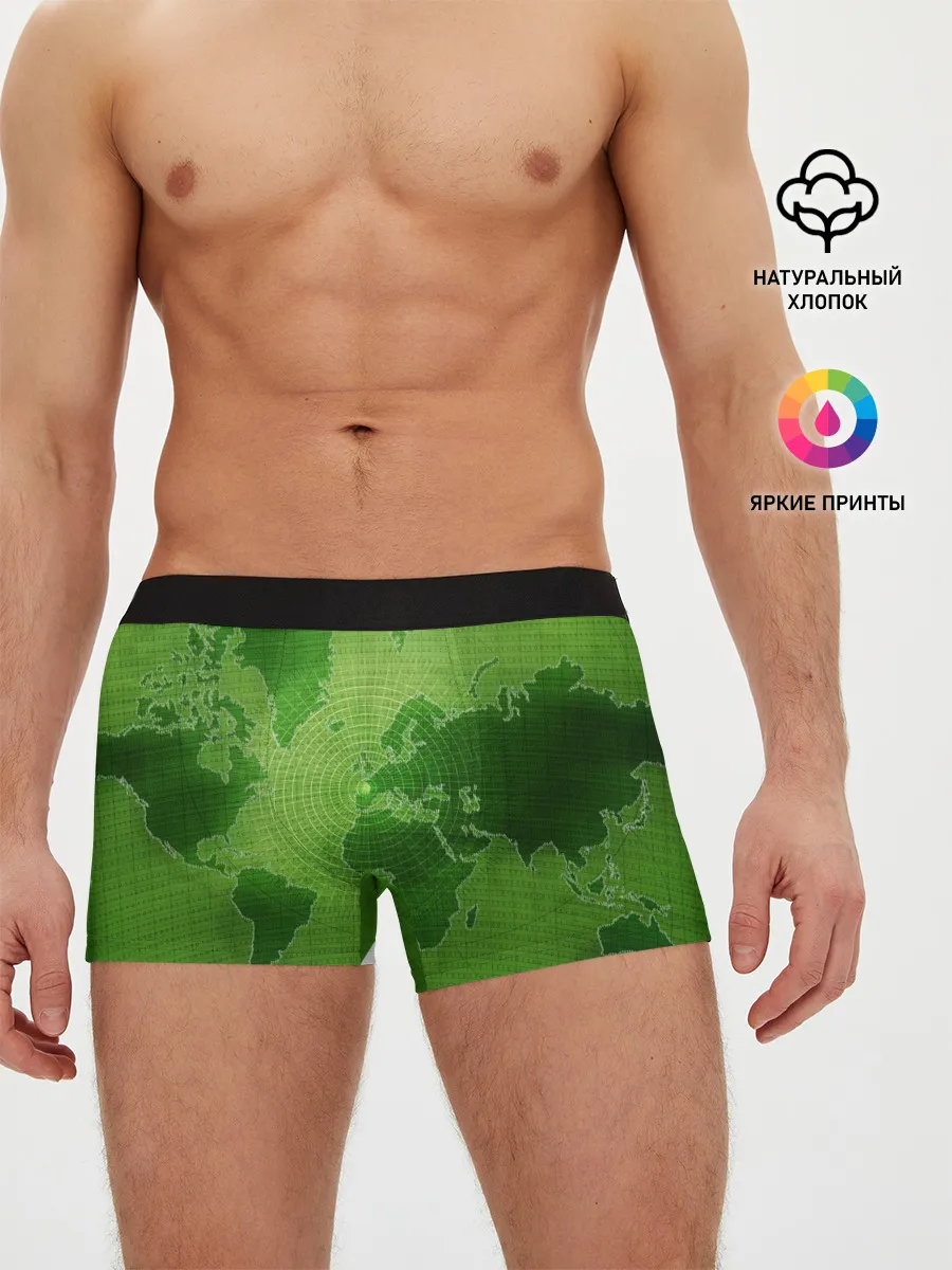 Мужские трусы боксеры / Карта мира
