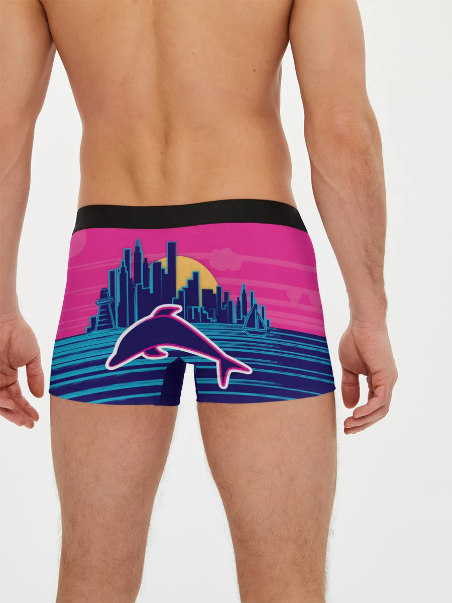 Мужские трусы боксеры / Ретро дельфин