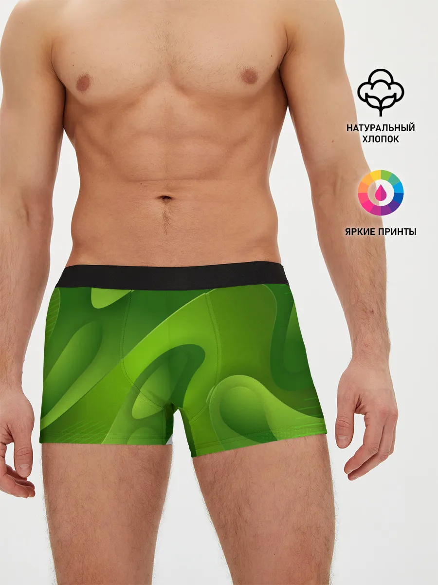 Мужские трусы боксеры / 3d Green abstract