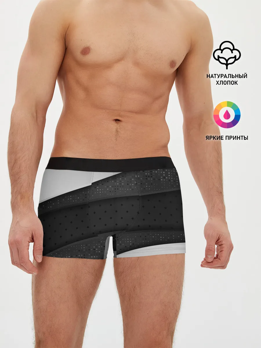 Мужские трусы боксеры / 3D luxury style silver black