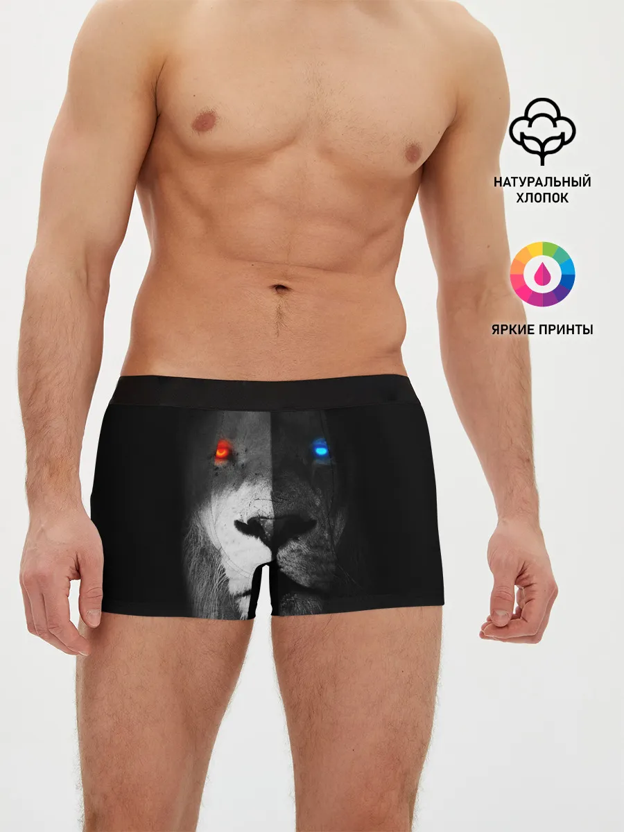 Мужские трусы боксеры / ЛЕВ - НЕОНОВЫЕ ГЛАЗА