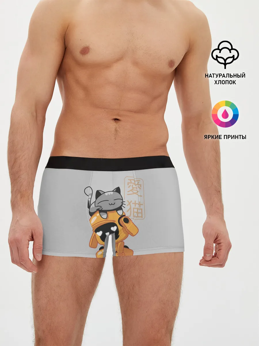Мужские трусы боксеры / Cat and Robot