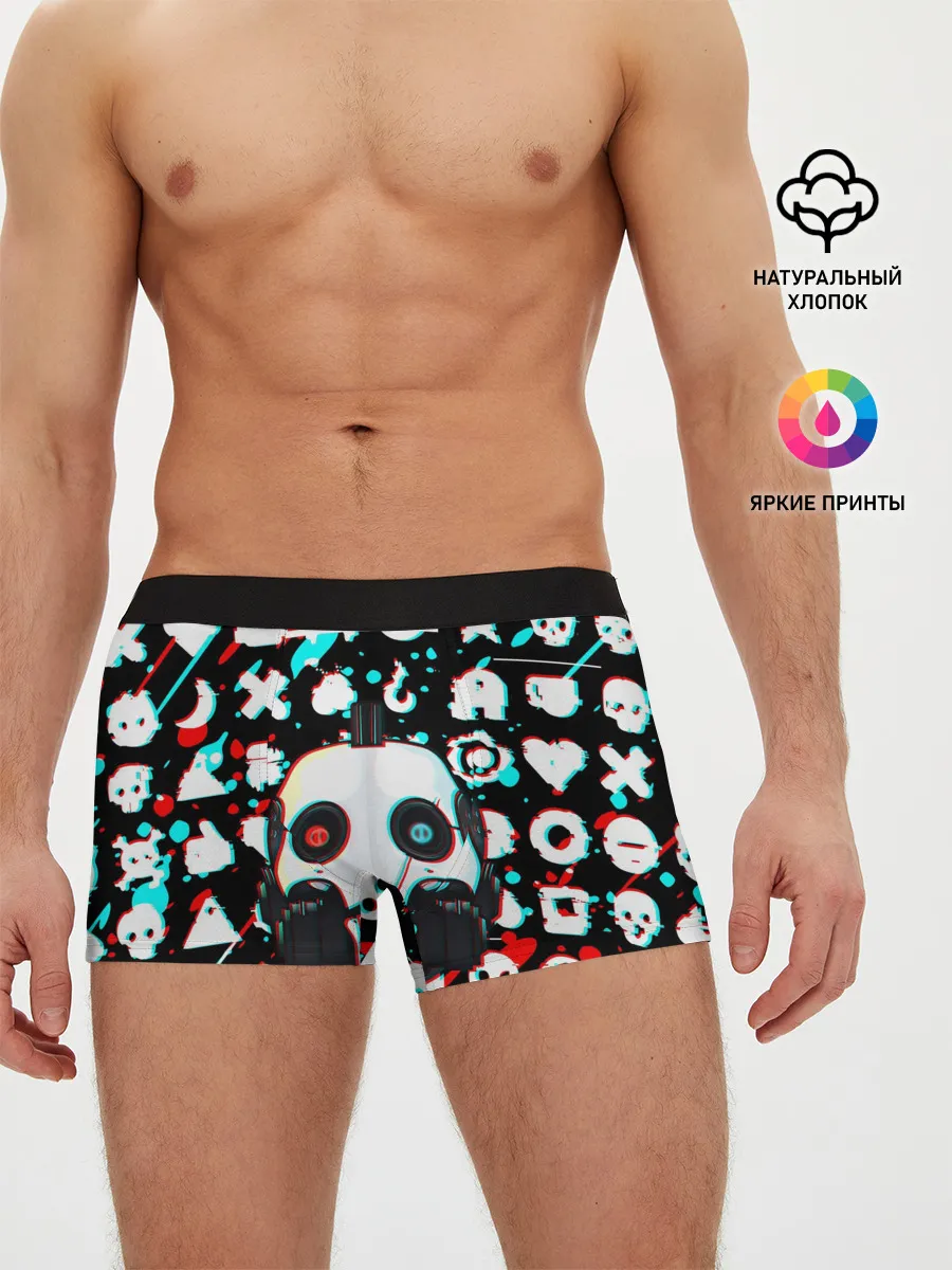 Мужские трусы боксеры / ЛЮБОВЬ СМЕРТЬ И РОБОТЫ / ГЛИТЧ