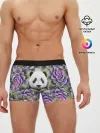 Мужские трусы боксеры / Панда среди цветов