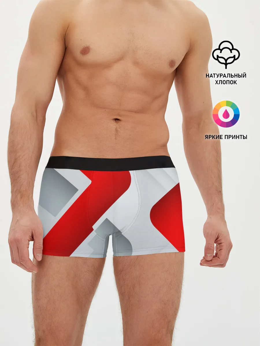 Мужские трусы боксеры / 3D SPORT STYLE RED / WHITE