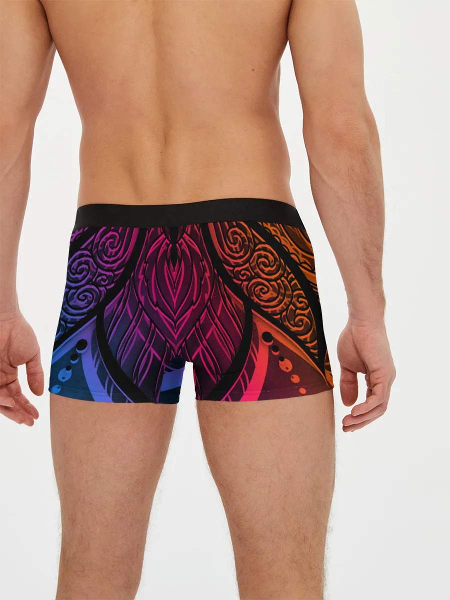 Мужские трусы боксеры / Фиолетовый узор 3D