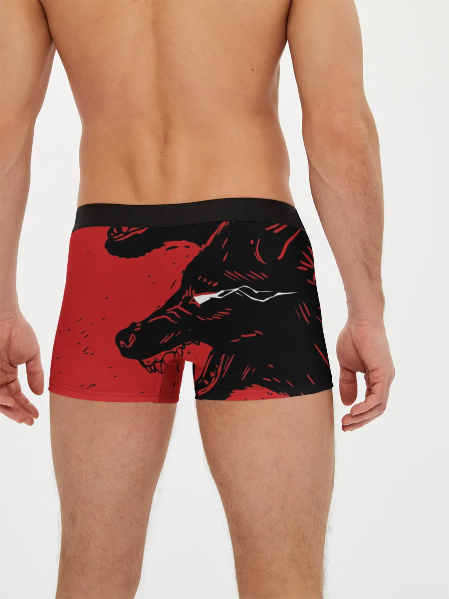 Мужские трусы боксеры / Красный волк 3D