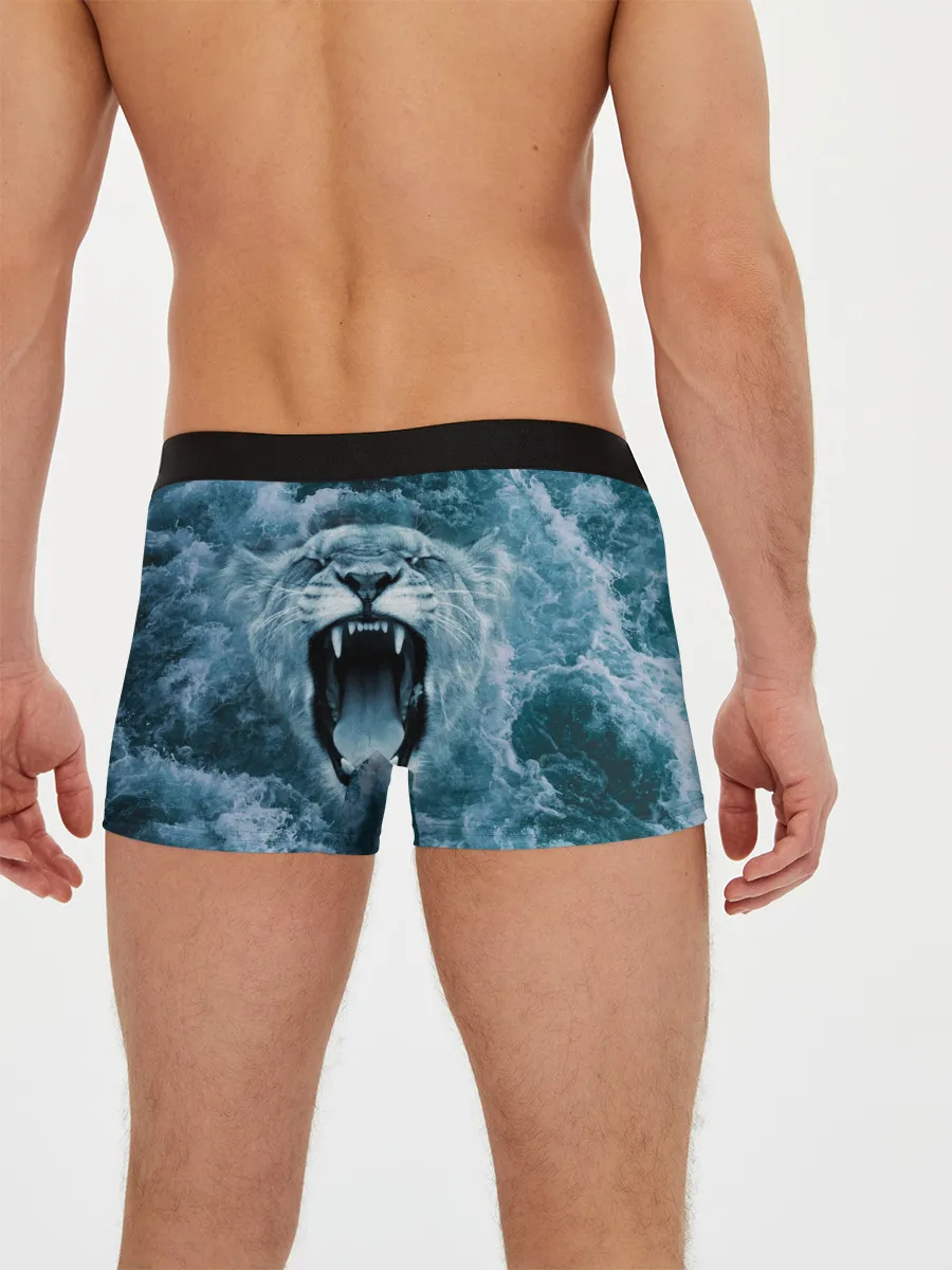 Мужские трусы боксеры / Львица в бушующих волнах