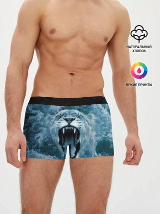 Мужские трусы боксеры / Львица в бушующих волнах