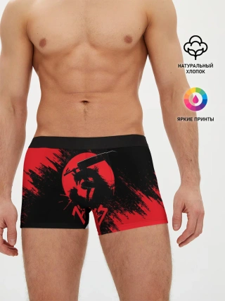 Мужские трусы боксеры / BERSERK red краска