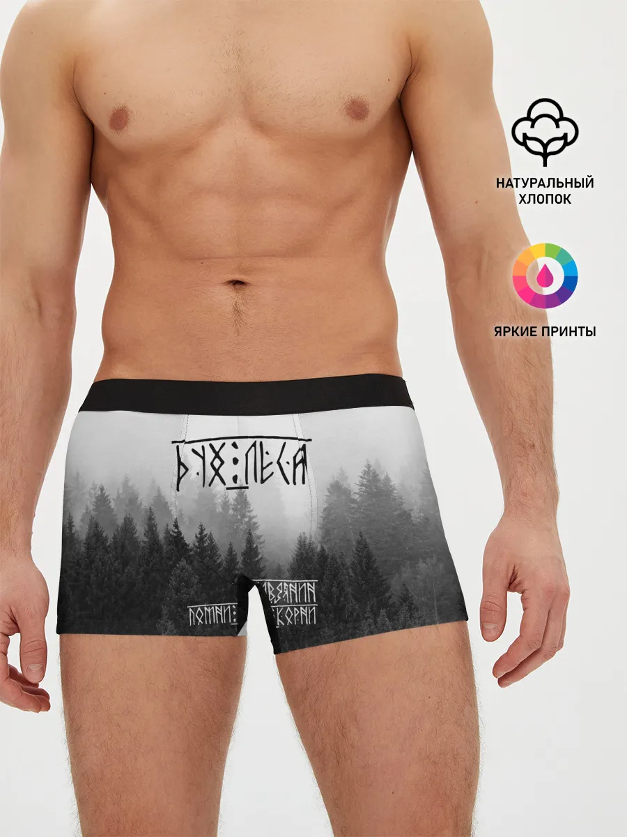 Мужские трусы боксеры / ДУХ ЛЕСА / ПОМНИ СВОИ КОРНИ