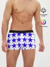 Мужские трусы боксеры / Синие звёзды на белом фоне