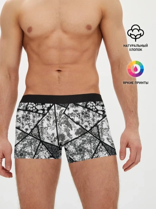 Мужские трусы боксеры / Цветочный Кинцуги / Kintsugi