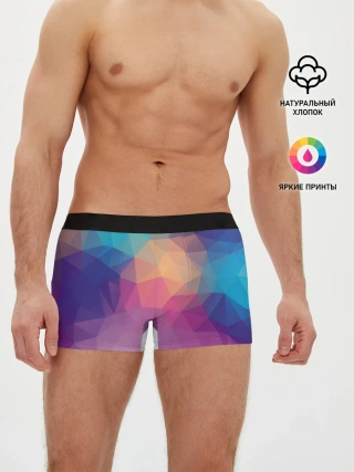 Мужские трусы боксеры / Цветные полигоны - Градиент