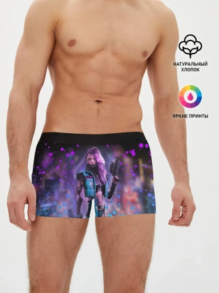 Мужские трусы боксеры / CYBERPUNK 2077 NEON | КИБЕРПАНК НЕОН