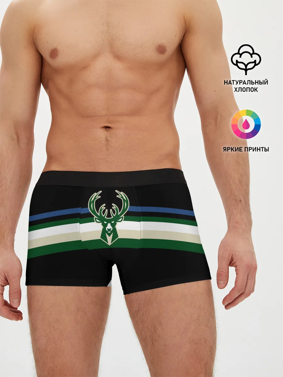 Мужские трусы боксеры / Milwaukee Bucks форма. Statement Edition