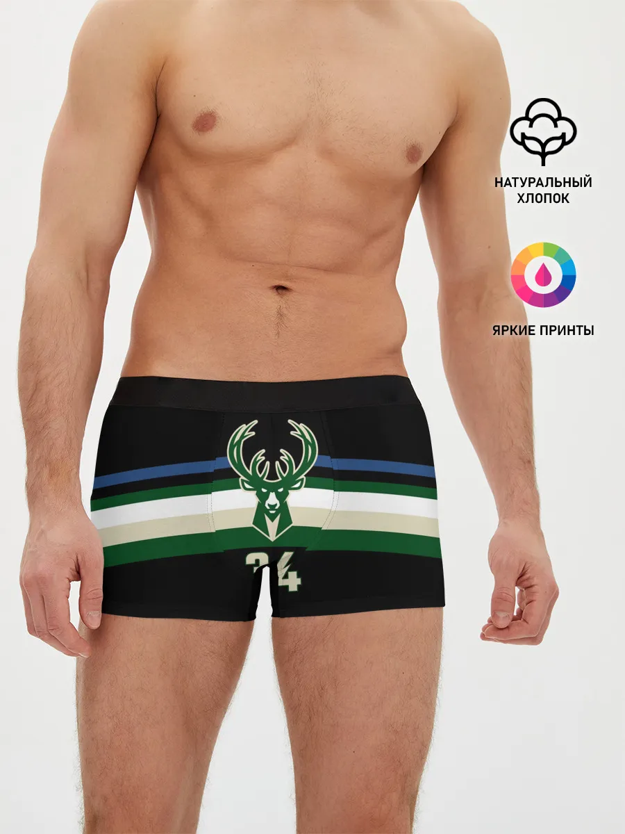 Мужские трусы боксеры / Milwaukee Bucks форма. Яннис Адетокумбо