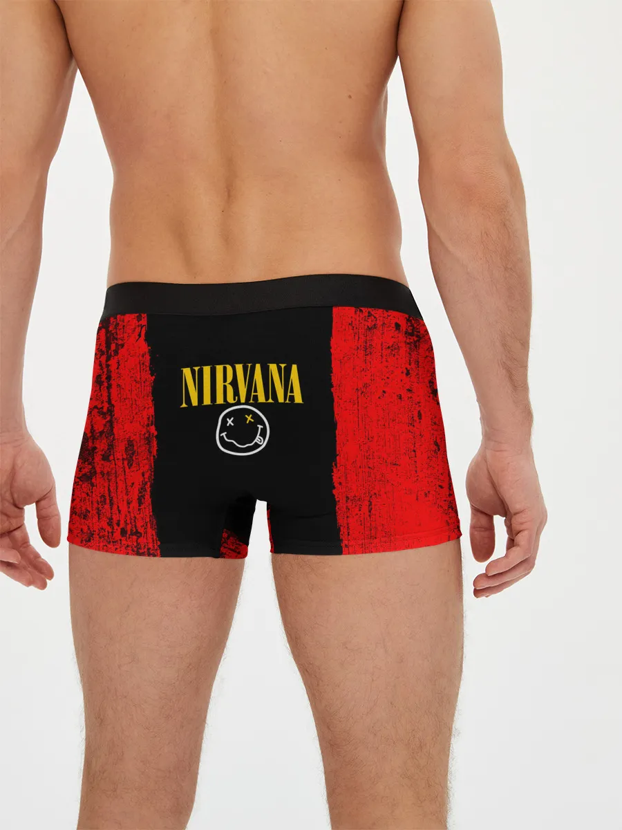 Мужские трусы боксеры / КУРТ КОБЕЙН | НИРВАНА | ЛОГО
