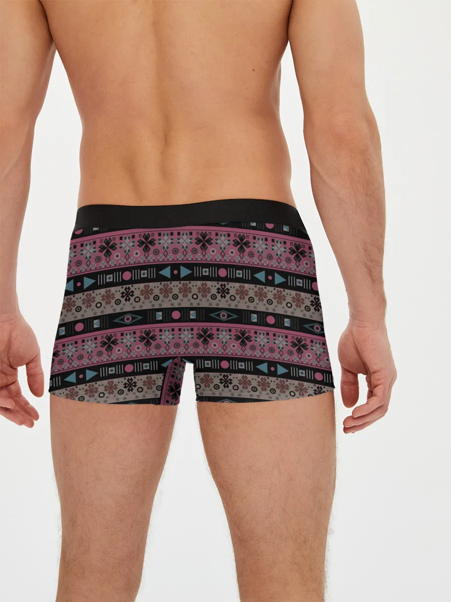 Мужские трусы боксеры / Этнический полосатый орнамент