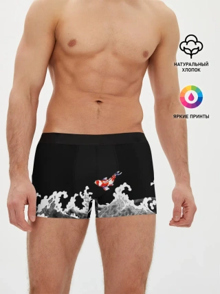 Мужские трусы боксеры / Карп Кои Волна Япония Рыба