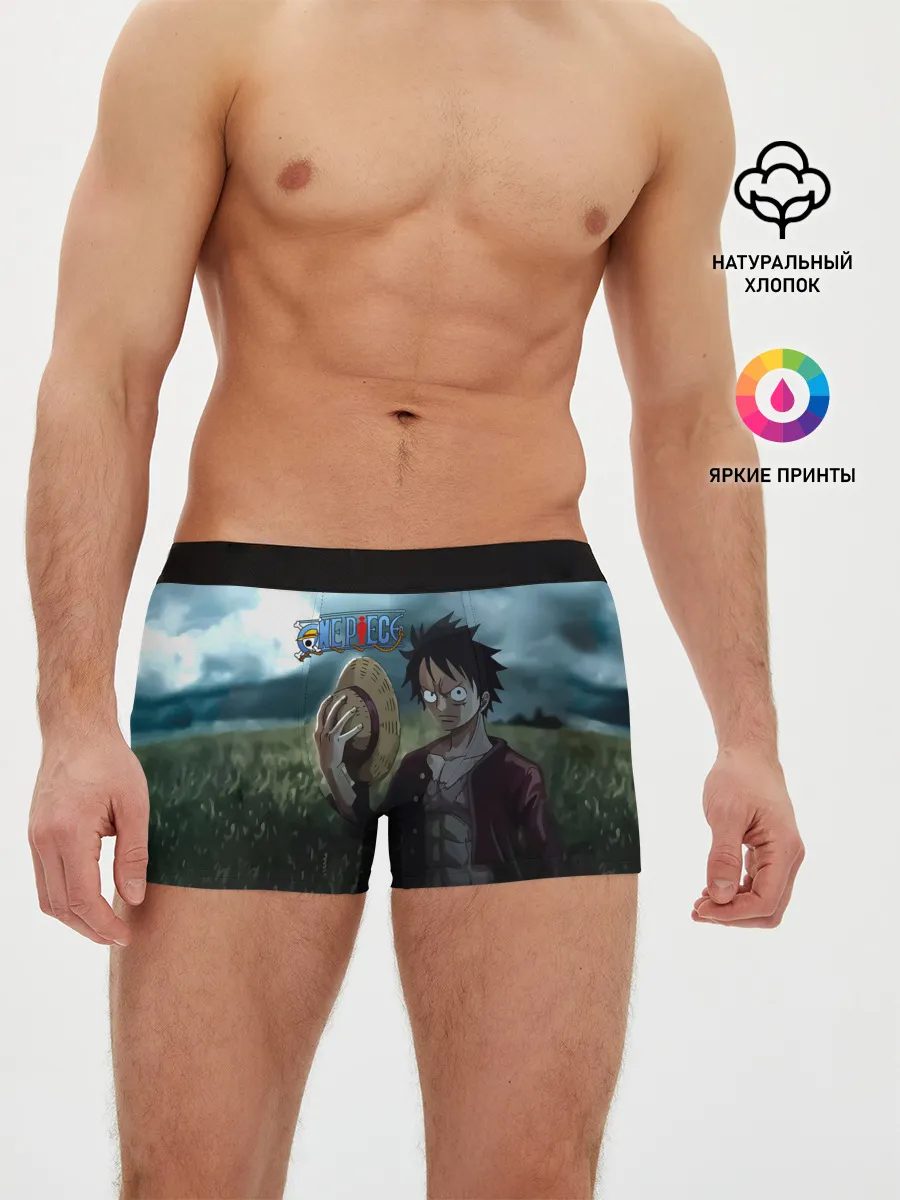 Мужские трусы боксеры / Луффи в поле. One Piece
