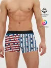 Мужские трусы боксеры / Голубые звезды на полосатом