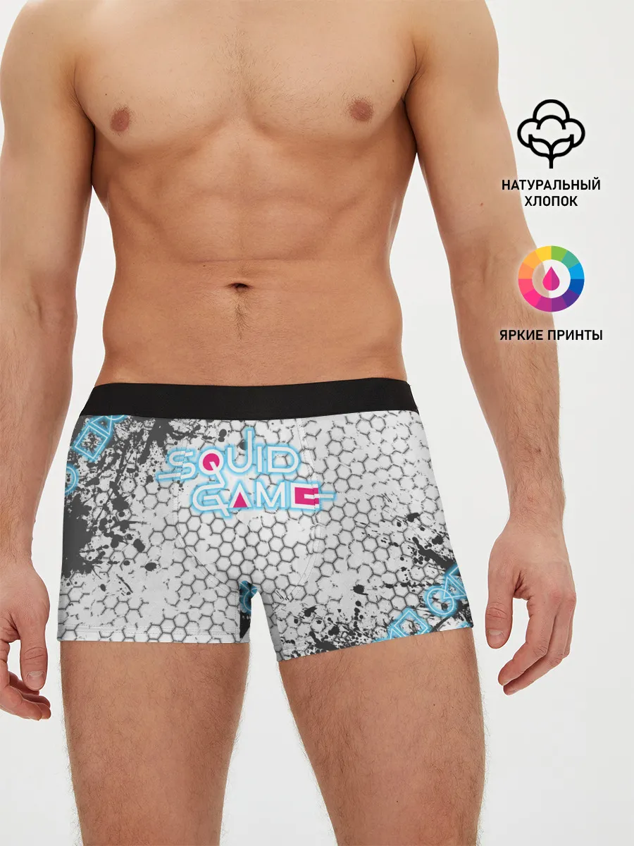 Мужские трусы боксеры / Игра в кальмара Неон