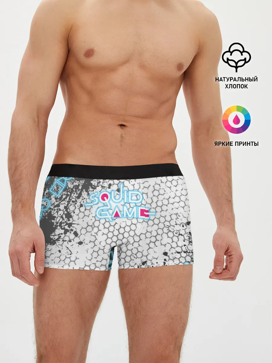 Мужские трусы боксеры / Игра в кальмара Неон
