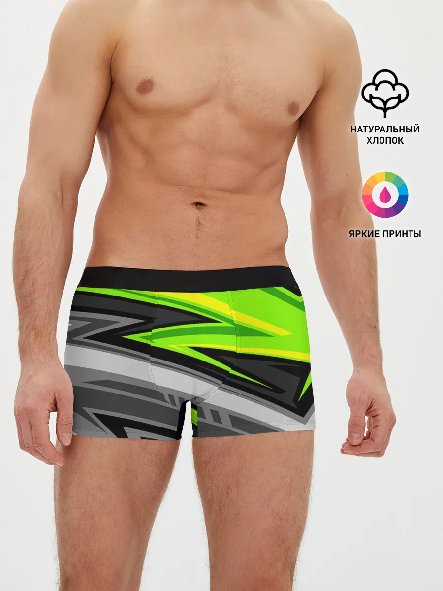 Мужские трусы боксеры / Зеленые линии