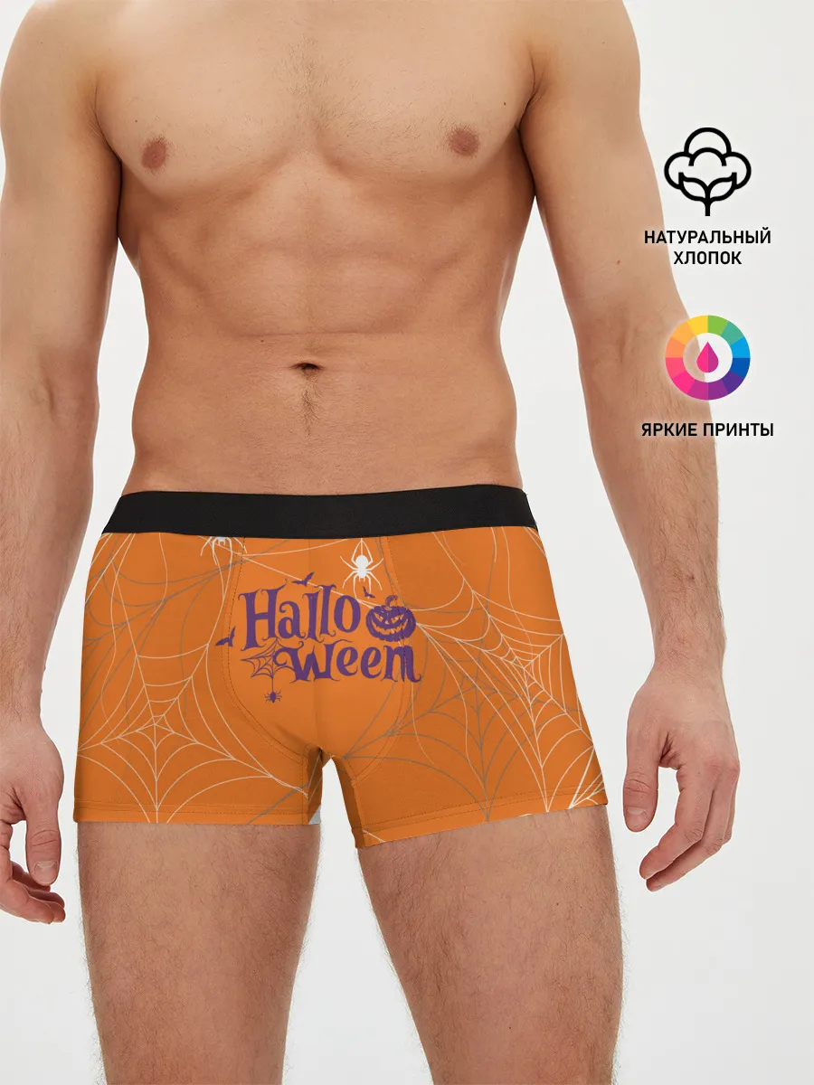Мужские трусы боксеры / ПАУТИНКА НА ХЭЛЛОУИН