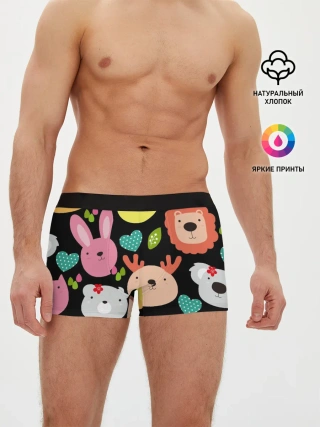 Мужские трусы боксеры / Головы милых животных