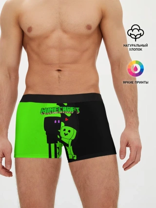 Мужские трусы боксеры / Любовь Эндермена и Крипера Майнкрафт
