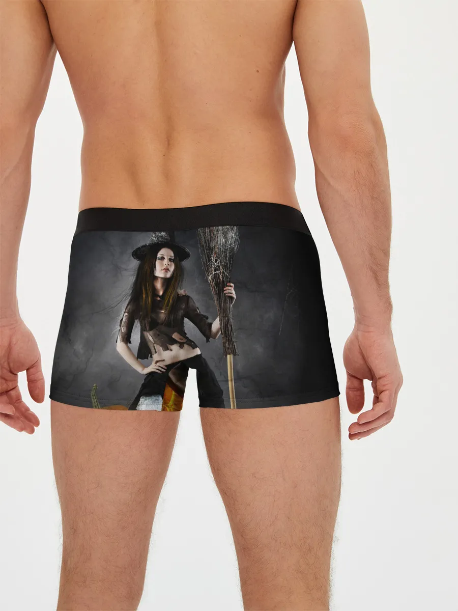Мужские трусы боксеры / Милая ведьма с метлой