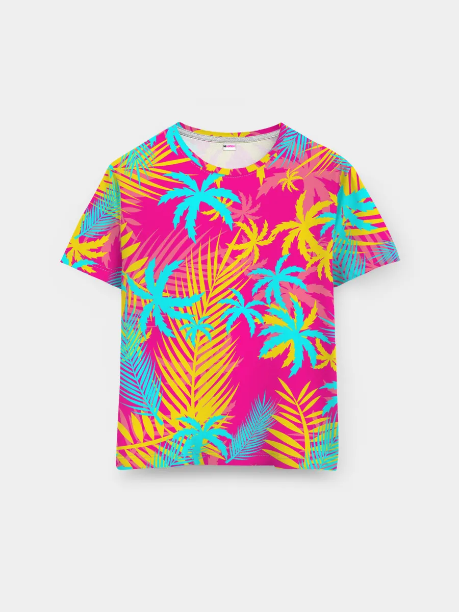 Мужская базовая футболка / НЕОНОВЫЕ ПАЛЬМЫ / НЕОН / NEON