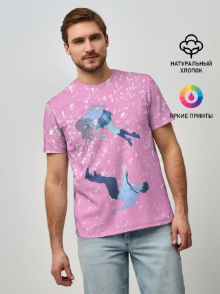 Мужская базовая футболка / Нисимия и Ишида парят в воздухе