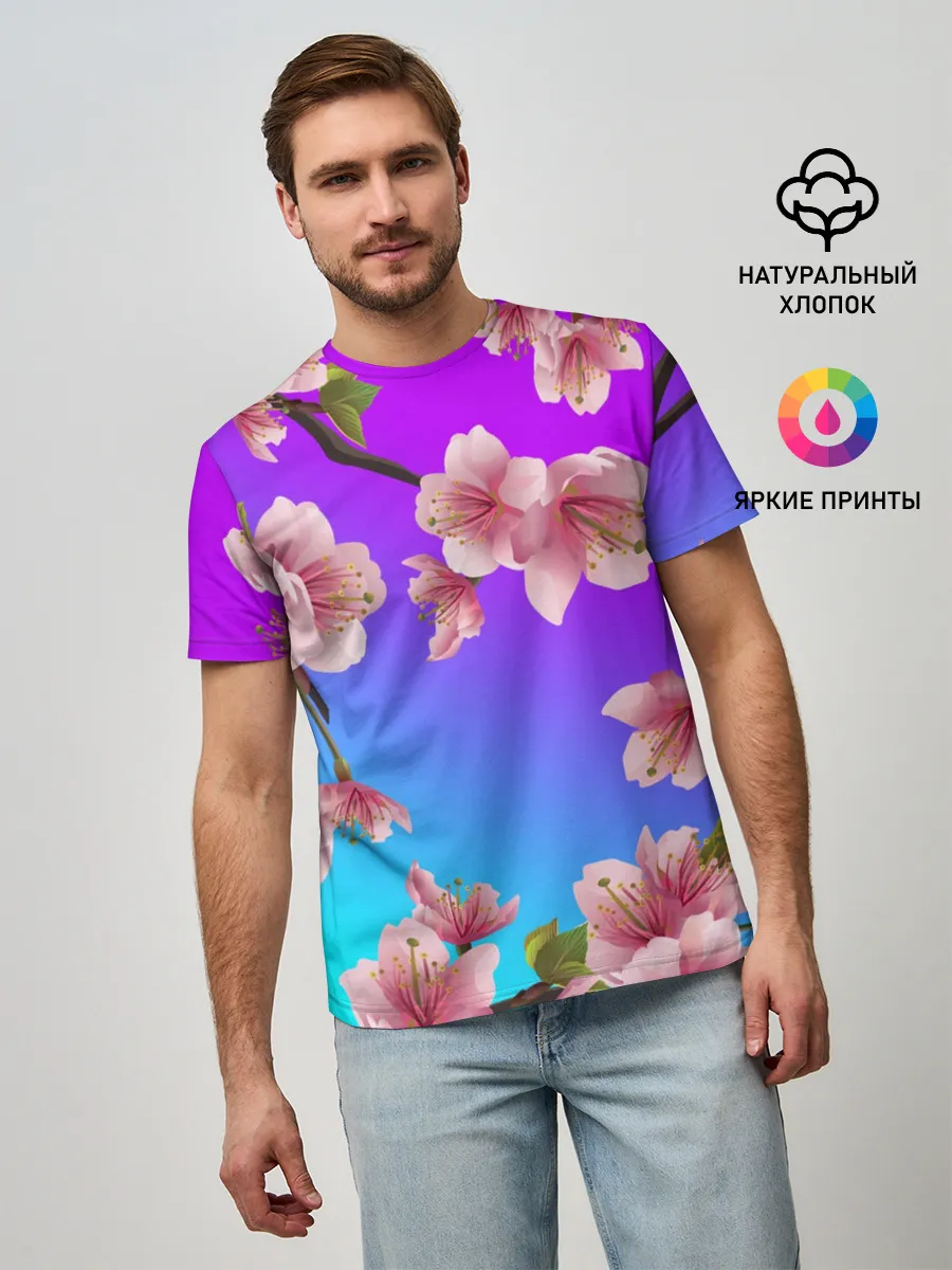 Мужская базовая футболка / САКУРА ВИШНЯ