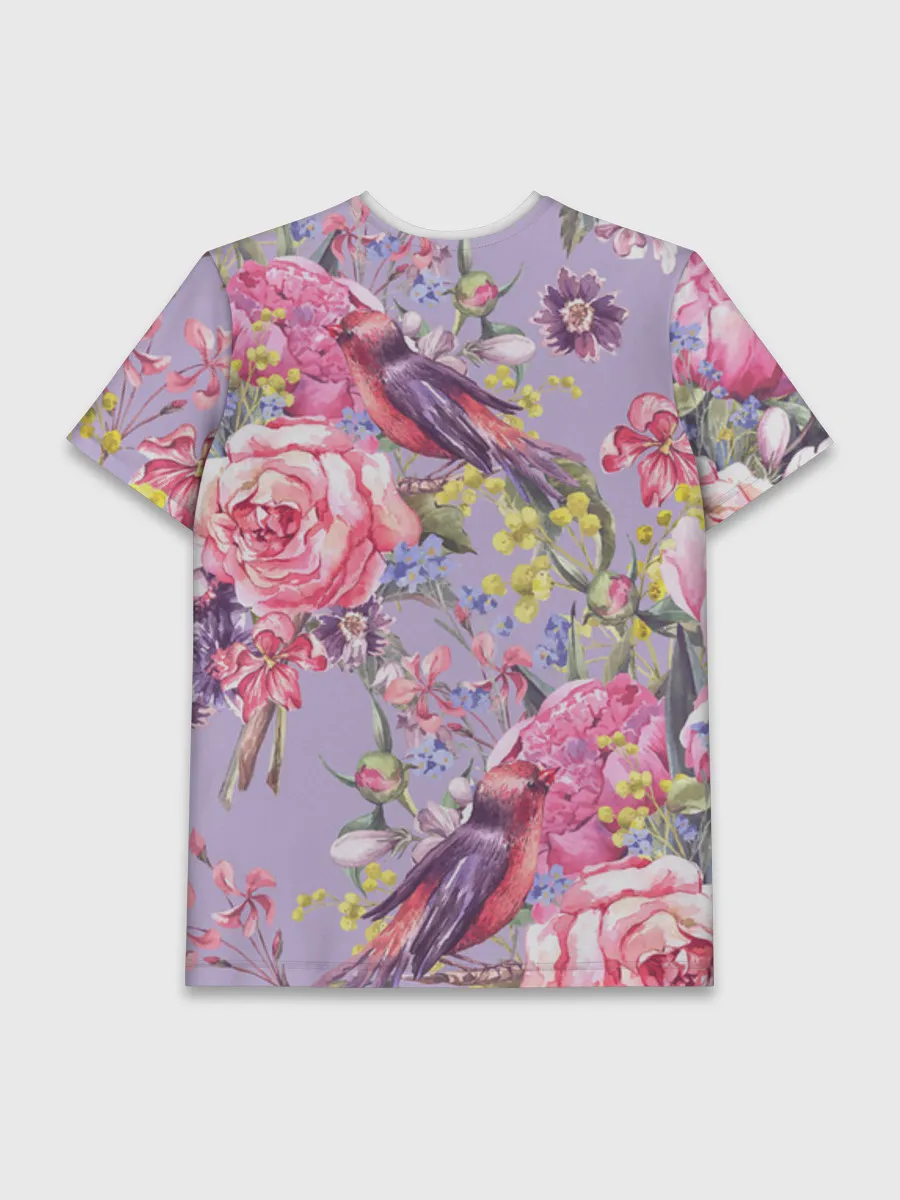 Мужская базовая футболка / Лилии и розы